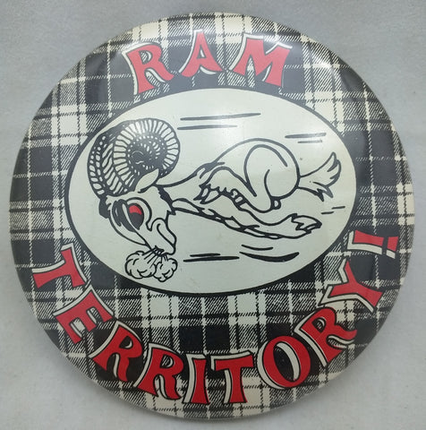 Button Highland Rams Ram Territory Highschool Vintage Pocatello ID Idaho