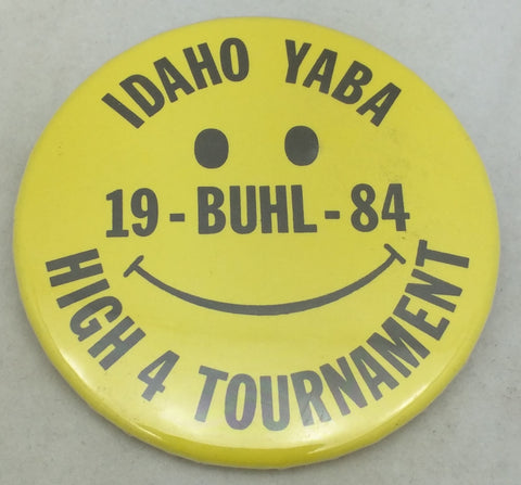Button IDAHO YABA 1984 Buhl High 4 Tournament Vintage Bowling
