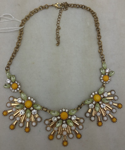 Orange White Green Necklace Costume Rhinestone Jewelry Bargain Fashion