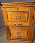 2-Drawer Wood File Cabinet Office Oak Finish Wooden