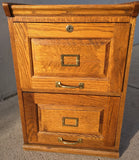 2-Drawer Wood File Cabinet Office Oak Finish Wooden