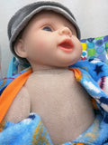 Blue Joovy NPK Doll Car Seat Reborn Baby Soft Silicone Doll Baby Cotton Body LifeLike