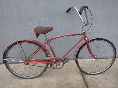 1965 3-Speed Sturmey Archer Schwinn Speedster Red Bike Bicycle Vintage