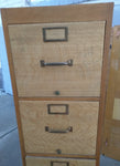 1934 Wood 4 Drawer File Cabinet Removable Side Panels Metal Frame Department of Justice USIBP