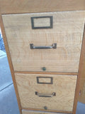 1934 Wood 4 Drawer File Cabinet Removable Side Panels Metal Frame Department of Justice USIBP
