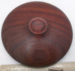 Signed Ikebana Vase Turned Wood Alan Leland Flower Frog Mid Century Modern Teak Disc Carving