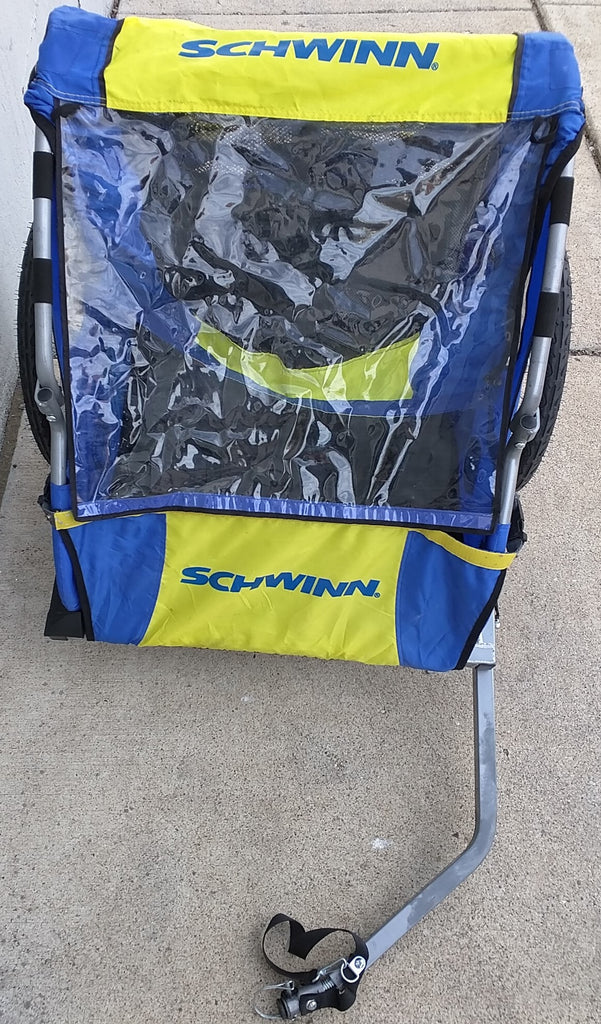 schwinn spirit bicycle trailer Schwinn Bike Trailer Blue Yellow Cargo 2 Kids Folding Collapsible – Pocatello Market