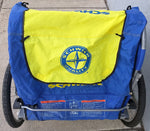 Schwinn Bike Trailer Blue Yellow Cargo 2 Kids Folding Collapsible