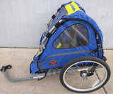 Schwinn Bike Trailer Blue Yellow Cargo 2 Kids Folding Collapsible