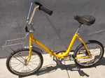 AS-IS Yellow Bumble Bee Friction Drive Folding Bike Bicycle Vintage Moped Motor Engine Pull Start