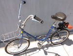 Blue Bumble Bee Friction Drive Folding Bike Bicycle Vintage Moped Motor Engine Pull Start