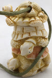 HARMONY KINGDOM Courtiers at Rest Screw Top Turtle Pendant 2" Ivory Color Light