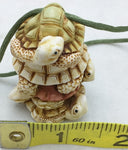 HARMONY KINGDOM Courtiers at Rest Screw Top Turtles Pendant 2" Ivory Color