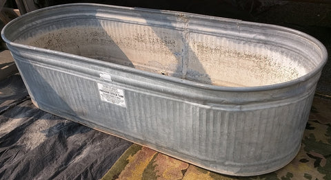 Behlen Country Premium Stock Round End Tank G90 Galvanized Corrugated Livestock Water Trough Feeding Bedding Garden Oblong