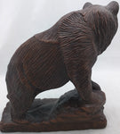 Red Mill Mfg Co Brown Bear Carved Pecan Shell Resin (7.5 In Tall And Long) Sculpture Grizzly