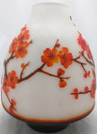 Emile Galle STYLE Cut Cameo Art Glass Vase Vintage Cherry Blossom Signed