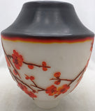 Emile Galle STYLE Cut Cameo Art Glass Vase Vintage Cherry Blossom Signed