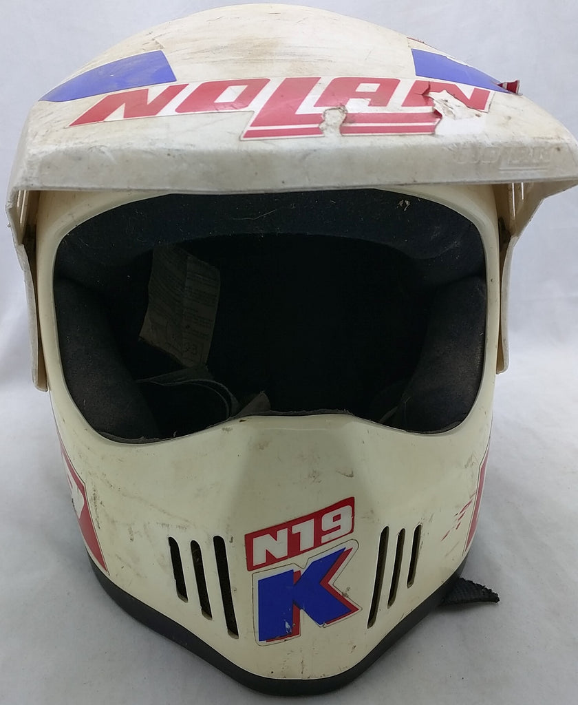 Nolan N19 K Helmet White BMX Full Face Vintage Moto – Pocatello Market Nolan N19 K Helmet White BMX Full Face Vintage Moto – Pocatello Market