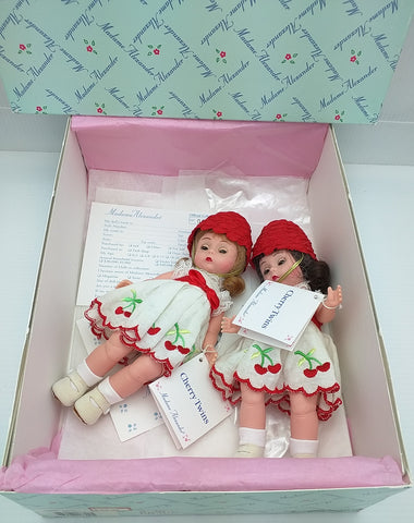 8" Cherry Twins Dolls Madame Alexander Collection 17700 Box 1999 Vintage Bent Knee