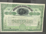 North Butte Mining Company 1912 Stock Certificate A Minnesota Corporation Mines Located in Montana