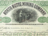 North Butte Mining Company 1912 Stock Certificate A Minnesota Corporation Mines Located in Montana
