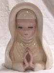 Nun head vase planter vintage small religion religious Christianity figure figurine pottery