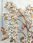 AS IS Syroco Dogwood Cherry Blossom Branch Gold Cream 1967 33” X 21” Wall Art Vintage 7031