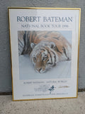 Robert Bateman Siberian Tiger Signed Glass Poster Print 24X18 Framed Art 1996 Wild Wing LA ISU Bengals