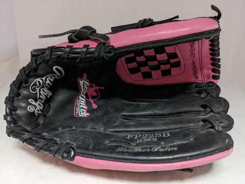 12 " FP22SB FastPitch Softball Rawlings Pink Black Baseball Glove Mitt Leather RHT