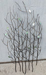 Nature Branches Leaves Rod Sculpture REPOP Mid century modern brutalist metal art 37X20