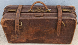 Pigskin Suitcase Leather Bag Luggage Travel Briefcase Stagecoach Antique Soft Case Vintage