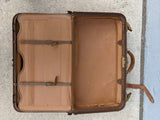 Pigskin Suitcase Leather Bag Luggage Travel Briefcase Stagecoach Antique Soft Case Vintage