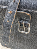 Dresner Black Cowhide Plaid Suitcase Leather Bag Luggage Travel Briefcase Deco Antique Soft Case Vintage