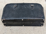 Dresner Black Cowhide Plaid Suitcase Leather Bag Luggage Travel Briefcase Deco Antique Soft Case Vintage