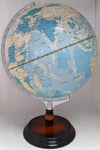 Modern 12" Blue Table Globe World Nation Metal Axis Faux Wood Base