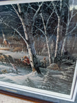 Almost Home Terry Redlin Signed Print Numbered 9264/29500 Limited Church Farm Sleigh