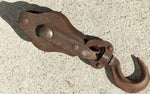 Small Double Old Pulley Pully Tool Metal Hook Vintage Farmhouse Decor Farm