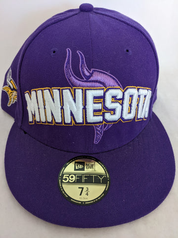 NEW 7 3/4 Size Minnesota Vikings NFL 59Fifty Football Hat Baseball Cap