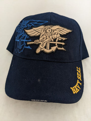 Navy Seal Anchor Wings Logo Golden Lion Velcro Adjustable Hat Baseball Cap