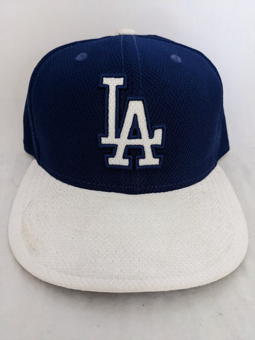 7 1/4 LA Dodgers White Blue MLB New Era Cool Base 59Fifty Hat Baseball Cap