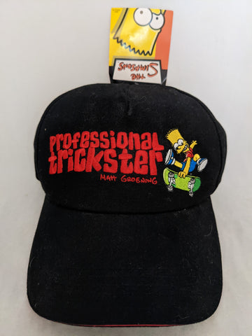 NEW Small Professional Trickster Skateboard Matt Groening Bart Simpsons Velcro Adjustable Hat Baseball Cap