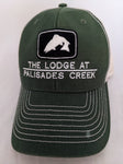 The Lodge At Palisades Creek Irwin Idaho Green Ouray Snapback Fishing Hat Baseball Cap Stain AS-IS