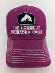 The Lodge At Palisades Creek Irwin Idaho Purple Ouray Snapback Fishing Hat Baseball Cap Stain AS-IS