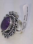 NEW Amethyst Amethyst Faceted Size 8 Ring German Silver