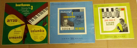 Horowitz Reiner Liszt Concerto 3 Beethoven 3 LP Record Vintage
