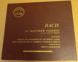 Vox Bach St. Matthew Passion Fritz Lehmann 33 1/2 LP Record VTG German