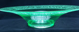 Green Vaseline Serving Bowl Pressed Glass Vasaline Etched