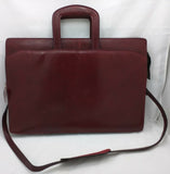 Vintage Denise Leather Briefcase Shoulder Messenger Lawyer Bag burgundy School