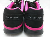 Alloy Toe Skechers Flexsole Synergy Sandlot Work Shoe 76553 Black/Pink Women 9.5