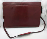 Vintage Denise Leather Briefcase Shoulder Messenger Lawyer Bag burgundy School